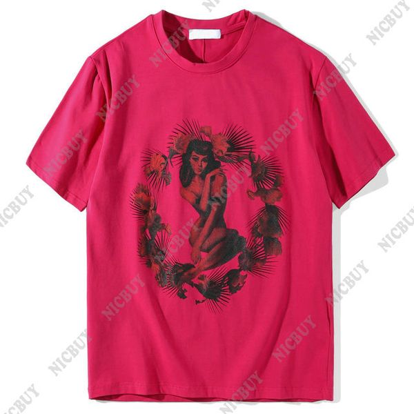 

fashion designer shirt brand summer clothing t-shirt for men rose flowers print round neck tshirt tee women t shirt, White;black