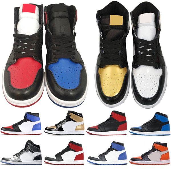 

1s og 1 3 mens basketball shoes homage to home banned bred toe chicago game royal blue shattered backboard fragment men sports sneakers