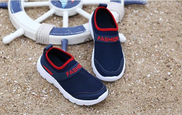 

jeffsneaker kids mesh cool upper navy athletic sports shoes 2018 new arrivals, Black