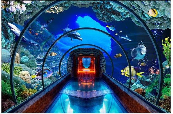 

custom any size mural wallpaper underwater world aquarium 3d background wall painting wallpaper mural painting for living room