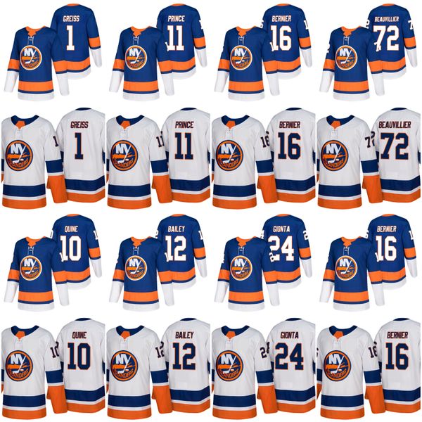 

2018 new york islanders 24 stephen gionta 1 thomas greiss 16 steve bernier 12 josh bailey 10 alan quine 72 anthony beauvillier 11 prince, Black;red