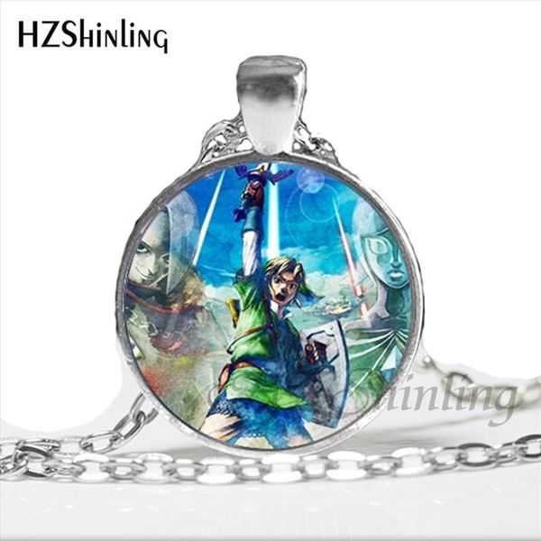 Legend of Zelda Majora/'s Cabochon Glass Tibet Silver Chain Pendant Necklace
