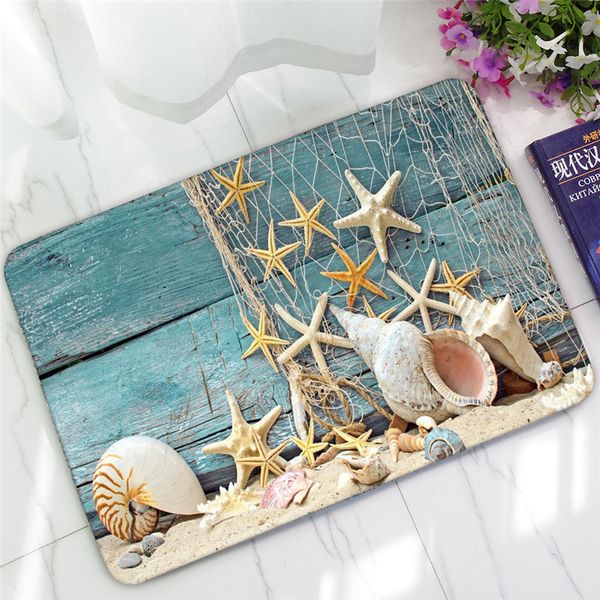 Acheter Tapis Dextérieur Pour Cuisine étoile De Mer Octopus Imprimer Absorption Deau Tapis De Velours Entrée Tapis De Sol Intérieur Anti Dérapant