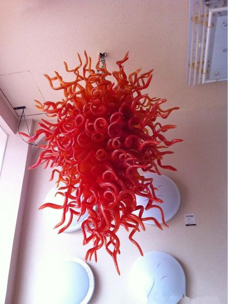 Rubino soffiato a mano Lampade a sospensione Lampadario in vetro Soggiorno Sala da pranzo Art Hotel Ristorante Illuminazione a LED Decorazione Lusso