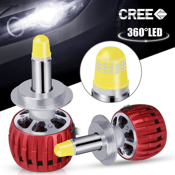 

pampsee 2pcs h7 h11 9005 h4 waterproof 360 degree light beam 6000k 70w 3500lm led headlight for car