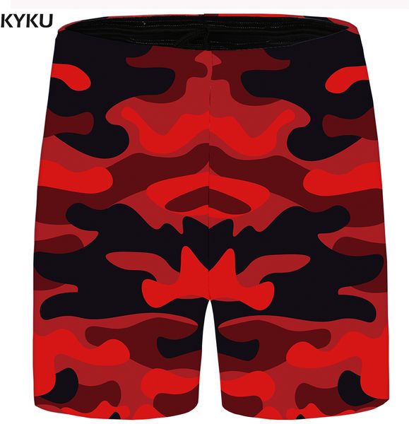 

kyku brand camo shorts men beach shorts cargo vintage red casual mens short pants 2018 summer booms plus size, White;black