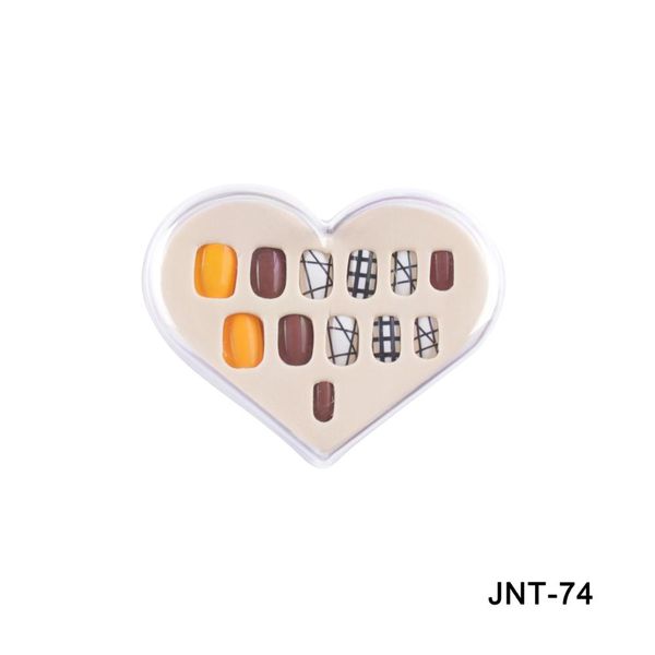 

ink wind style color jump design false nails simple middle-long size lady full nail tips, Red;gold