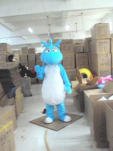 2018 blu caldo di alta qualità il costume della mascotte del drago del dinosauro per il vestito operato dal vestito operato dall'attrezzatura di Halloween di Natale degli adulti nave di goccia di trasporto libero