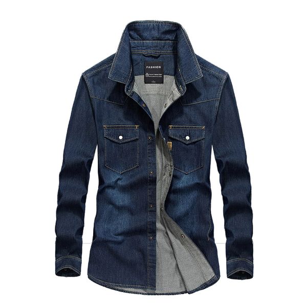 

2018 long sleeved cowboy shirt new pure cotton big code men's casual shirt tide cxy75, White;black