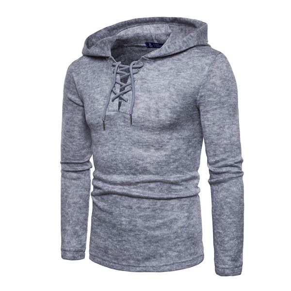 

mascube men's sets hoodie men 2018 streetwear knitwear casual sweaters hooded sweatshirt long sleeve slim coat male jacket, Gray