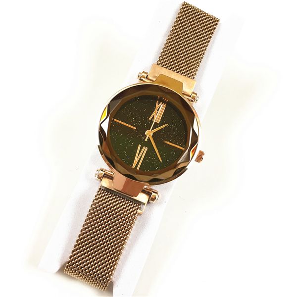 

luxury fashion watches for woman wristwatches star shinning colorful clock popular japan movement wholesale price, Slivery;brown
