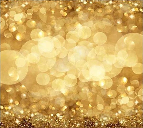 8x8ft Ouro Sparkle Bokeh Fotografia de Fundo para Estúdio Foto Photo Booth Bebê Recém-nascido Adereços Crianças Feliz Natal Cenário