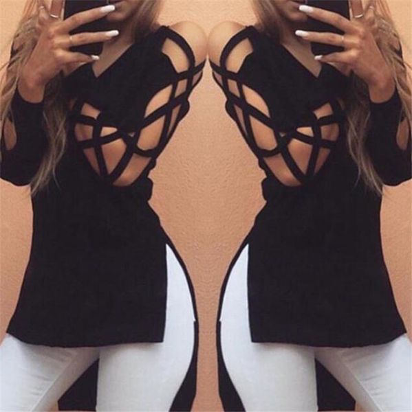 

summer blouse blend t long sleeve shirt casual shirt loose cotton womens v-neck fashion plus sizes m189 dqbgd, Black