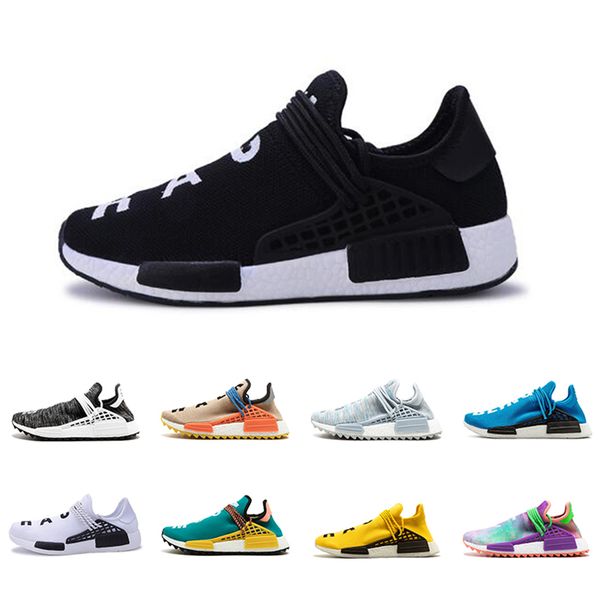 

HOT Cheap Pharrell Williams X Human Race Runing shoes Women Men Sports Shoes Athletic Outdoor Shoes Black Yellow Blue Cream Equality BBC