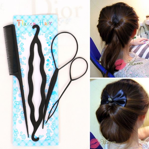 New Diy Hair Twist Bun Making Comb Ponytail Bun Maker Styling Clip