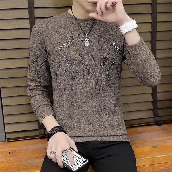 

spring autumn grain embroidery sweater men 2018 casual o-neck full sleeves sweaters pullovers winter warm jumpers knitwears, White;black