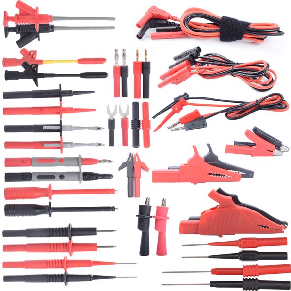 

multimeter test kit silicone 4mm electronic specialties test lead kit back probe alligator piercer hook accessorie with box