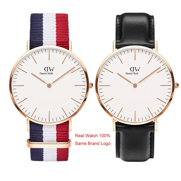 

Luxury Mens Watches Famous Daniel Watch Men Women 40mm 36mm Rose Gold Ladies Quartz Wristwatches Couple Unisex Montre de luxe Top Quality