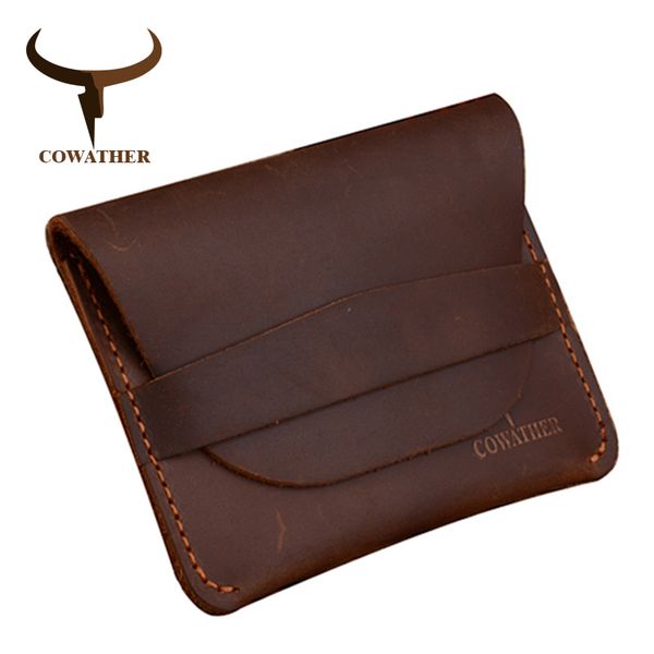 

cowather 100% crazy horse genuine leather holder for men new wallet for crads and coin 109 ing, Brown;gray