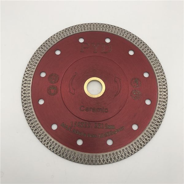Diamond Turbo режущий диск 6-дюймовый 150 мм Ультра тонкие пилы Керамическая фарфоровая плитка алмазное резьбовое лезвие внутреннее отверстие 22 23 мм или 5 811