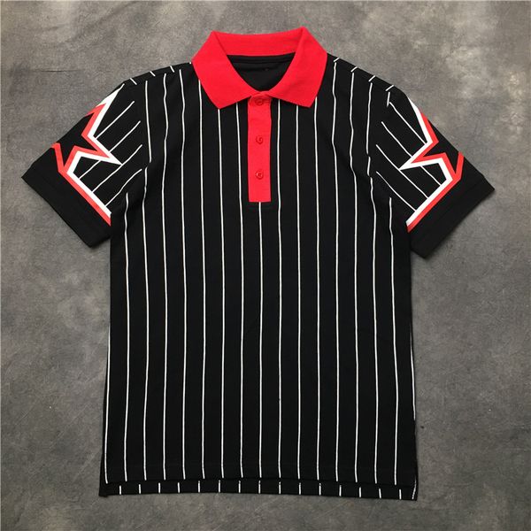 

2018 Лето Новая Мода Марка высокого класса Человек Отворотом Повседневная TEE С Коро