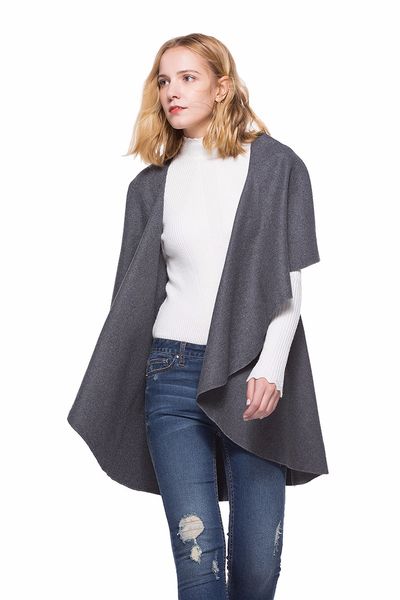 

women vest coat jacket spring long sleeveless solid cardigan shawl coat for women female ladies outerwear, Black;white