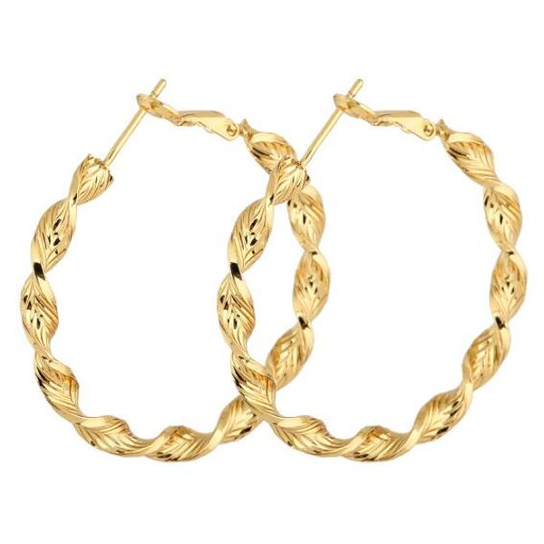

Урожай Big Hoop Серьги 18 К Позолоченные Серьги Loop для Женщин Мода Brincos Pendientes Партии Юв