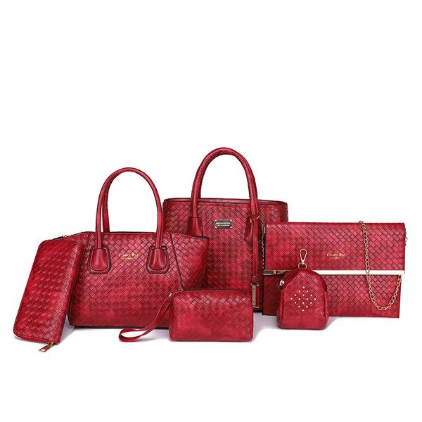 

Pink sugao purses and handbags composite bag pu leather crossbody bag tote shoulder clutch purse messenger bag set 6pcs high quality