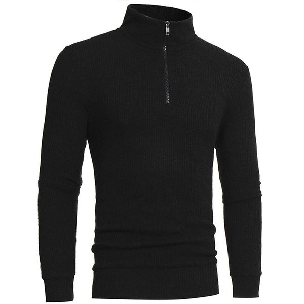 

Man's Fashion Zipper Casual High-collar Men's Sweaters Tops Winter Male Boy Warmer Cashmere Sweaters Men Knitwear Drop Ship