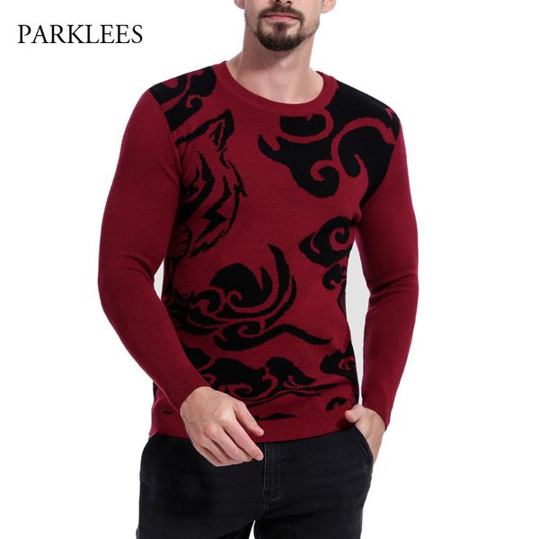 

creative irregular graphic mens sweater pullover classic hit color patchwork knitting pullovers men slim fit long sleeve sweater, White;black