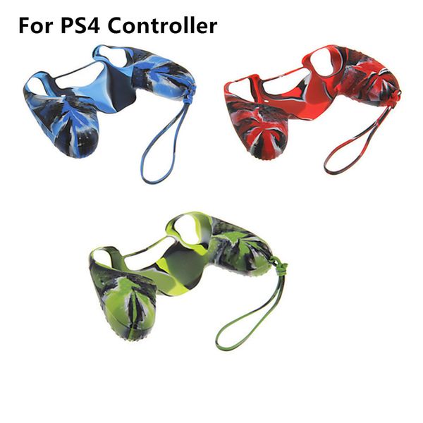 

Бесплатная доставка защитный противоскользящий камуфляж Мягкий силиконовый чехол с полосой для PS4 контроллер камуфляж 3 цвета вариант