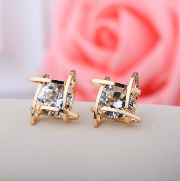 

новый тип квадратных серьги циркон, Golden;silver