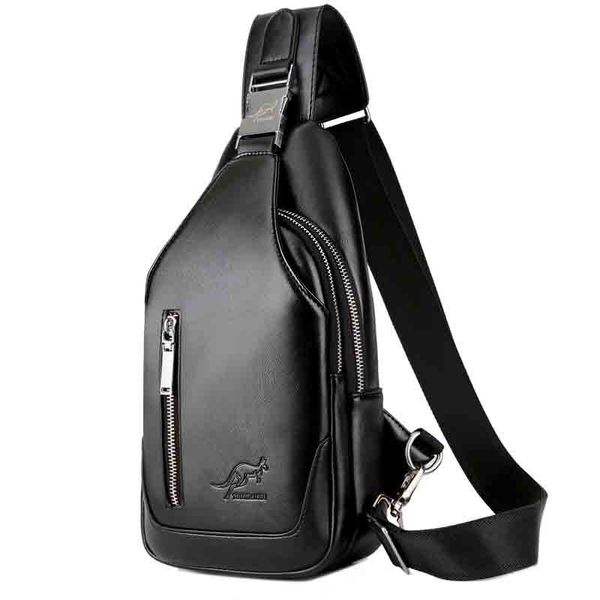 

2018 men's solid color pu mobile phone key change storage bag multi-function fashion short-distance travel wild simple chest bag