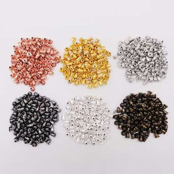 

100pcs six colors alloy earring backs bullet sers earnuts earring back plugging blocked back diy jewelry making accessories, White