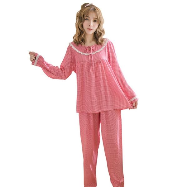 

lingerie female summer korean version of cotton short-sleeved sweet fresh pajamas women summer cute students loose large size home service1, Black;red