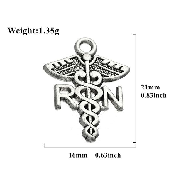 

2021 rn charm registered nurse pendant medical bracelet findings pendants jewelry making gift for nurse & doctor other customized jewelry, Bronze;silver