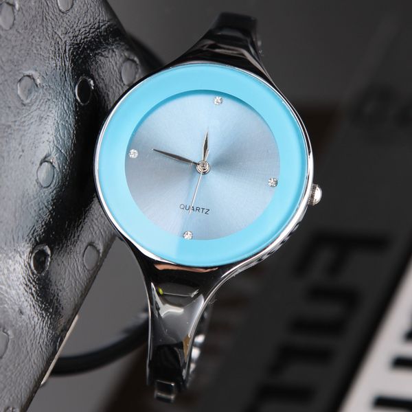 

pink stainless steel female bracelet watches elegant women business clocks rhinestones brand hodinky thin band, Slivery;brown