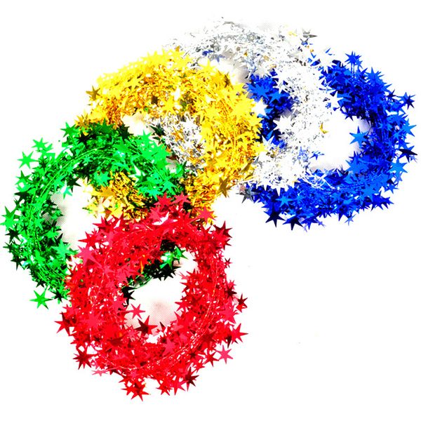5m Christmas Artificial Multicolor Star Rattan Garland Bunting