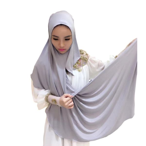 

180*70cm solid easy hijab women of scarves muslim shining hijab beautiful fashion shawl, Blue;gray
