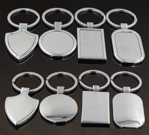 

metal blank tag keychain creative car keychain personalized stainless steel key ring business advertising for promotion, Silver