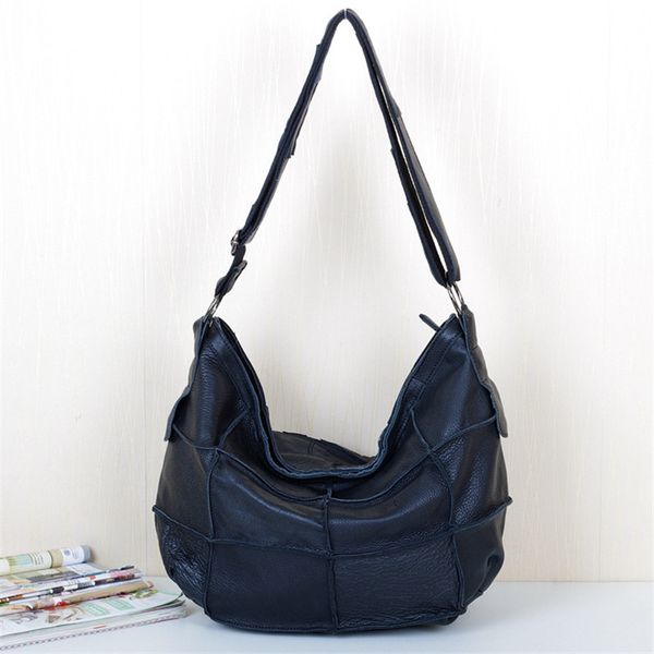 

caerlif handle bags genuine leather cowhide grid splice one shoulder bags black women messenger shoulder crossbody