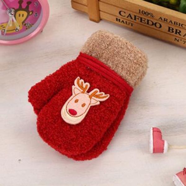 

new finger cartoon gloves for kids cute hang neck gloves winter velvet thickened childrens cute gloves, Blue;gray
