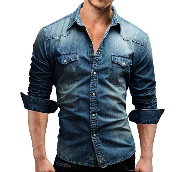 camisas de jean para hombre