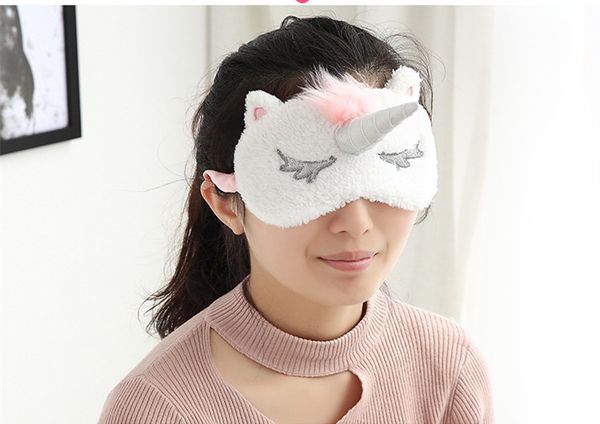 maschera per gli occhi da viaggio giocattolo unicorno benda personalizza regalo Cartoon Cute Shadow Soft Cover per Girl Kid TeenTraveling Sleep Eyeshade Eye DHL gratis