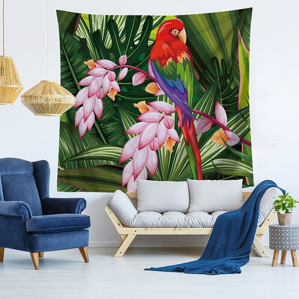 

parrot tapestry wall art flamingo birds tapestries home decorative door curtain living room bedspread sheet polyester table cloth