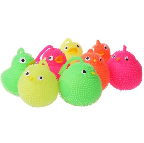 Bonito brinquedo piscando pintinho iluminado bola quicando brinquedos chrsitmas presente das crianças Criativo brilhante chiken animais brinquedos