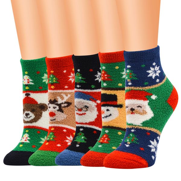 

women's socks lady christmas gift sock fashion winter cute wool 3d ladies crazy sock female thermal warm animal socks, Black;white