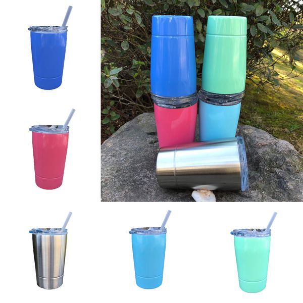 

12oz вакуумной изоляцией двойной стены из нержавеющей стали бокал 12oz с крышкой с соломой детские чашки кофе кружки колба кухня в наличии