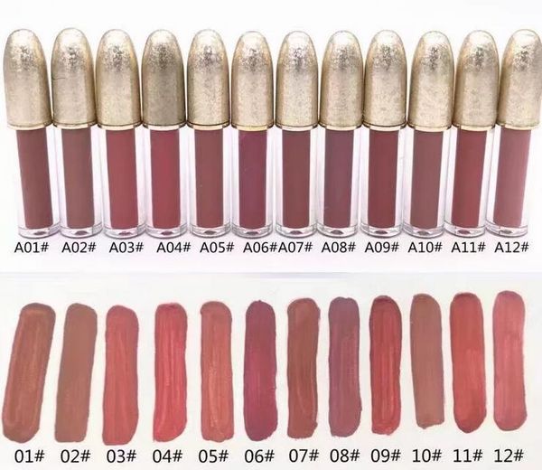 

2018 New hot Makeup Matte liquid Lipstick Lipgloss 12 colors High quality dhl Free shipping