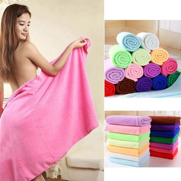

wholesale-70x140cm absorbent microfiber bath beach towel drying washcloth swimwear shower multicolors